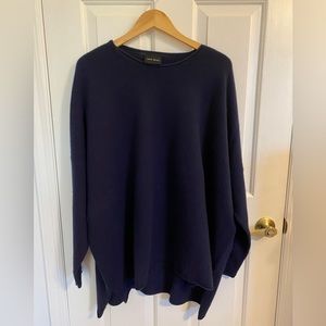 Capra Studio Oversized Navy Blue Cashmere Tunic Sweater